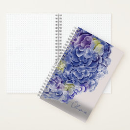 Aquarel hortensia's Dot Grid BuJo Notitieboek