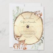 Aquarel Houten Schijven Bos Baby Shower Kaart (Voorkant)