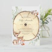Aquarel Houten Schijven Bos Baby Shower Kaart (Staand voorkant)
