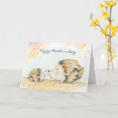 aquarel houthakker-egel moederdag kaart (Gele Bloem)