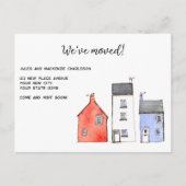 Aquarel Huis Adreswijziging Aankondigingskaart (Voorkant)