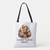 Aquarel Huisdier Cocker Spaniel Aanpassen Tote Bag (Achterkant)