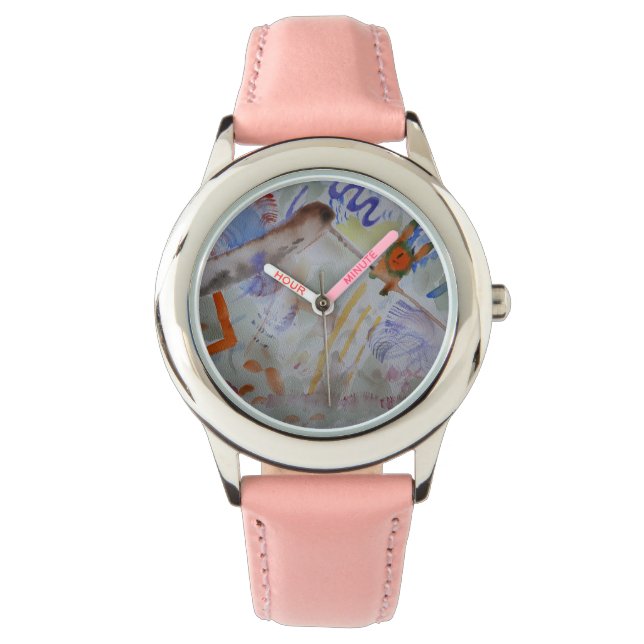 Aquarel Hummingbird eWatch Horloge (Voorkant)