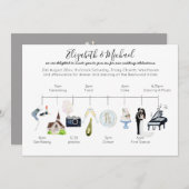 Aquarel Huwelijks Tijdschema Icoon Programma Sjabl (Voorkant / Achterkant)