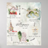 Aquarel Huwelijksherinnering Poster (Voorkant)