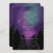 Aquarel Huwelijksuitnodiging met Vallende Sterren Kaart (Voorkant / Achterkant)