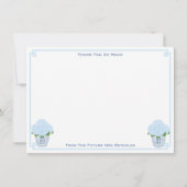 Aquarel Hydrangea 'Something Blue' Bruidsdiner Bedankkaart (Voorkant)