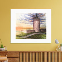 Aquarel Ierse Kasteel in Doolin County Clare