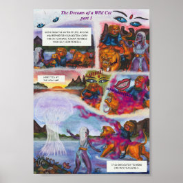 Aquarel Illustratie Comic Korte verhaal fantasie  Poster