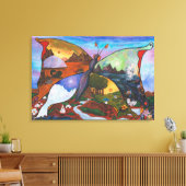 Aquarel Illustratie Fantasie Fascinerende Wereld Canvas Afdruk (Insitu (Woonkamer))