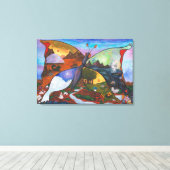 Aquarel Illustratie Fantasie Fascinerende Wereld Canvas Afdruk (Insitu (Houten vloer))