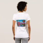 Aquarel Illustratie Fantasy Roos Dimensie T-shirt (Achterkant volledig)