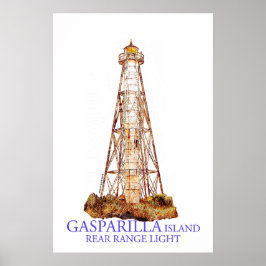 Aquarel Illustratie Gasparilla Island Light Poster