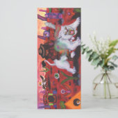 Aquarel Illustratie Jongen rijdt witte leeuwin (Staand voorkant)