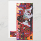 Aquarel Illustratie Jongen rijdt witte leeuwin (Voorkant / Achterkant)