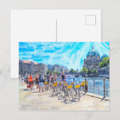 Aquarel Illustratie van Berlijn mit Dom. Briefkaart (Voorkant / Achterkant)