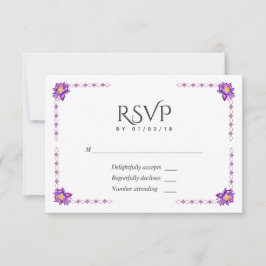 Aquarel Indische Lotus Bloem RSVP Kaartje