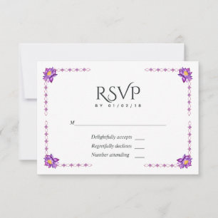 Aquarel Indische Lotus Bloem RSVP Kaartje