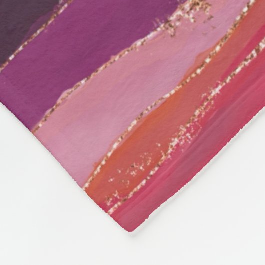 Aquarel inkt goud glitter regenboog strepen fleece deken (Hoek)