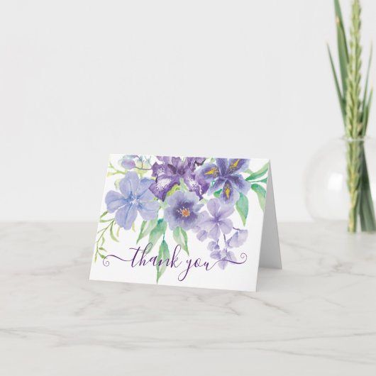 Aquarel iris bloemige bedankkaart (Voorkant)
