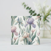 Aquarel Irissen Print Design Feestdagenkaart (Staand voorkant)