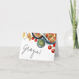 Aquarel Italiaans eten Dat is amore! Bedankkaart
