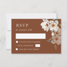 Aquarel Ivoor Terracotta Bloem RSVP Kaart