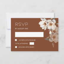 Aquarel Ivoor Terracotta Bloem RSVP Kaart