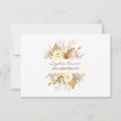 Aquarel Ivoren Bloemen Pampas Gras Verjaardag RSVP Kaartje (Achterkant)