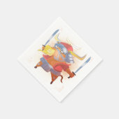 Aquarel jaar van de os, Samurai Servet (Hoek)