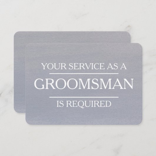 Aquarel Je aanwezigheid wordt als bruidsjonker ver Kaart (Voorkant / Achterkant)