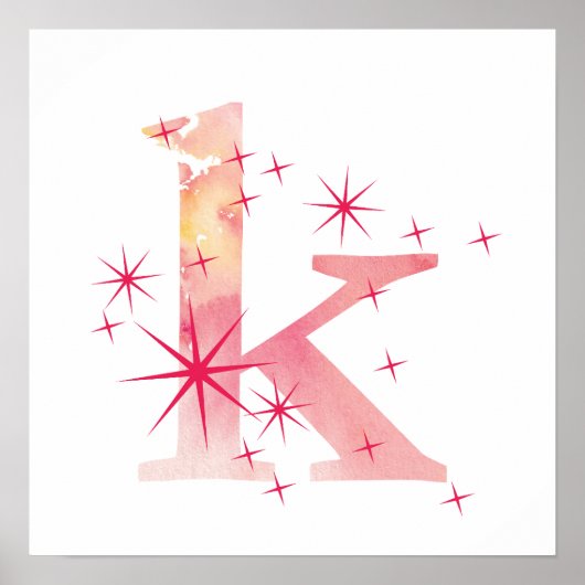Aquarel K Poster (Voorkant)