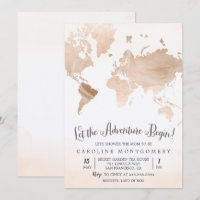 Aquarel Kaart Reis Baby Shower Uitnodiging