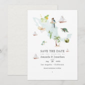 Aquarel Kaart van Mexico Bestemming Trouwen (Voorkant / Achterkant)