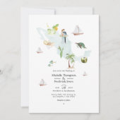 Aquarel Kaart van Mexico Bestemming Trouwfoto (Voorkant)