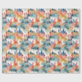 Aquarel kastelen inpakpapier (Vlak)