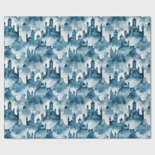 Aquarel kastelen inpakpapier (Vlak)