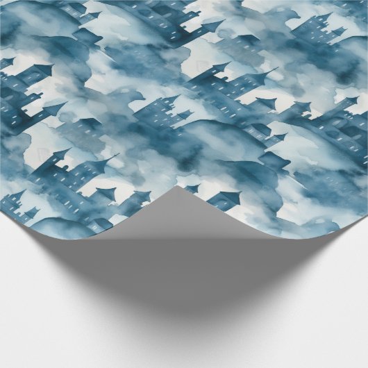 Aquarel kastelen inpakpapier (Hoek)