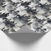 Aquarel kastelen inpakpapier - zwart & wit (Hoek)