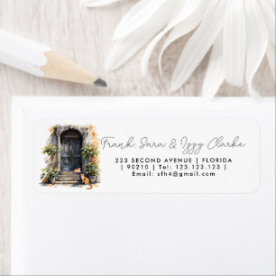 aquarel kat huisdier voordeur elegante bruiloft etiket