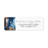 aquarel kat huisdier voordeur elegante bruiloft etiket (Voorkant)