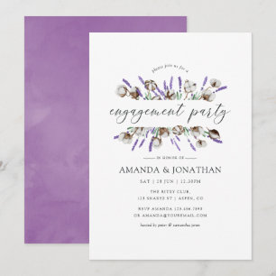Aquarel Katoen Lavendel Verloving Feest Kaart