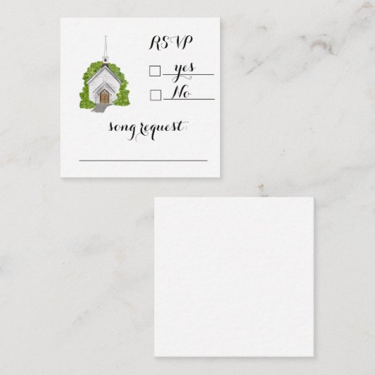 Aquarel kerk RSVP kaart (Voorkant / Achterkant)