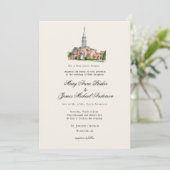 Aquarel Kerk Traditionele Trouwdag Kaart (Staand voorkant)