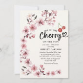 Aquarel Kersen Lente Meisje Baby Shower Kaart (Voorkant)