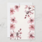 Aquarel Kersen Lente Meisje Baby Shower Kaart (Achterkant)