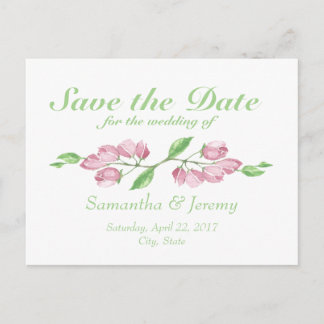 Aquarel Kersenbloesem Save the Date Florale Aankondigingskaart
