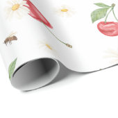 Aquarel Kersenpatroon Inpakpapier (Rol Hoek)