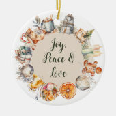 Aquarel Kerst Keramisch Ornament (Voorkant)