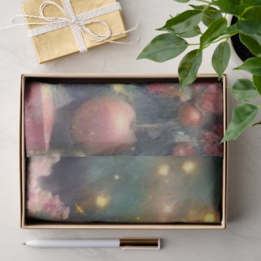 Aquarel Kerst Muis Rijdend Trein Decoupage Tissuepapier (Geschenk)